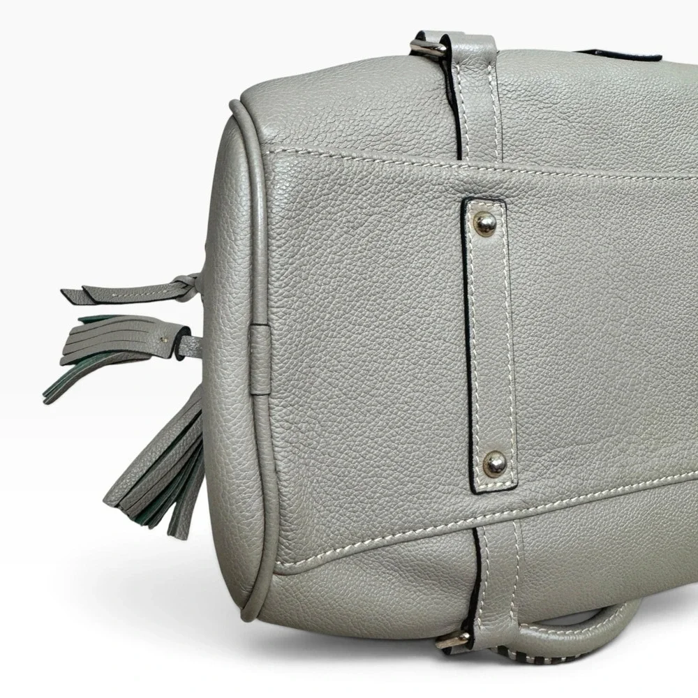Dooney & Bourke Pebble Leather Satchel & Wallet Set Women Taupe Tassel Crossbody